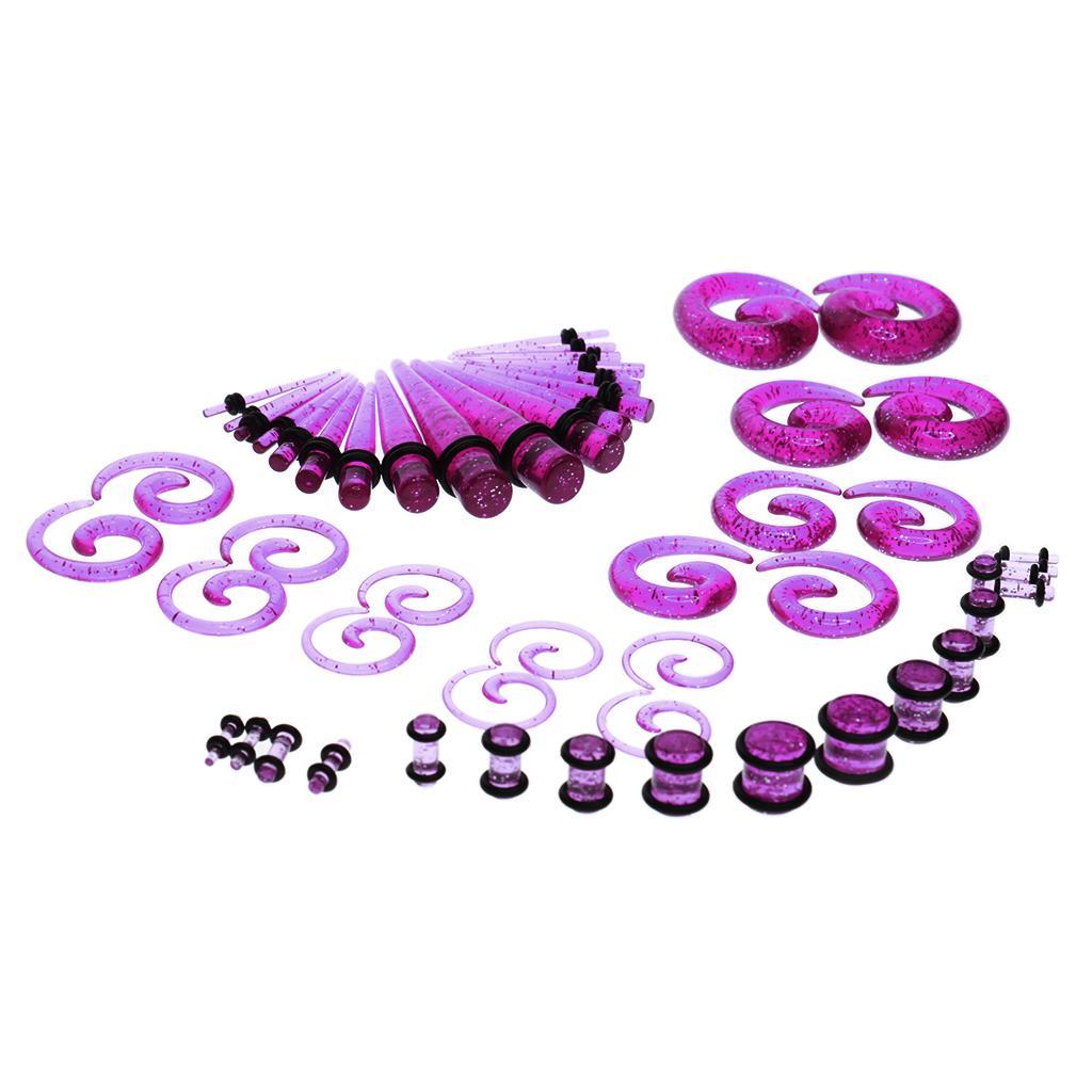 54pcs Acrylic Ear Plug Taper K - Seam Gauge Metal ulasan dan harga