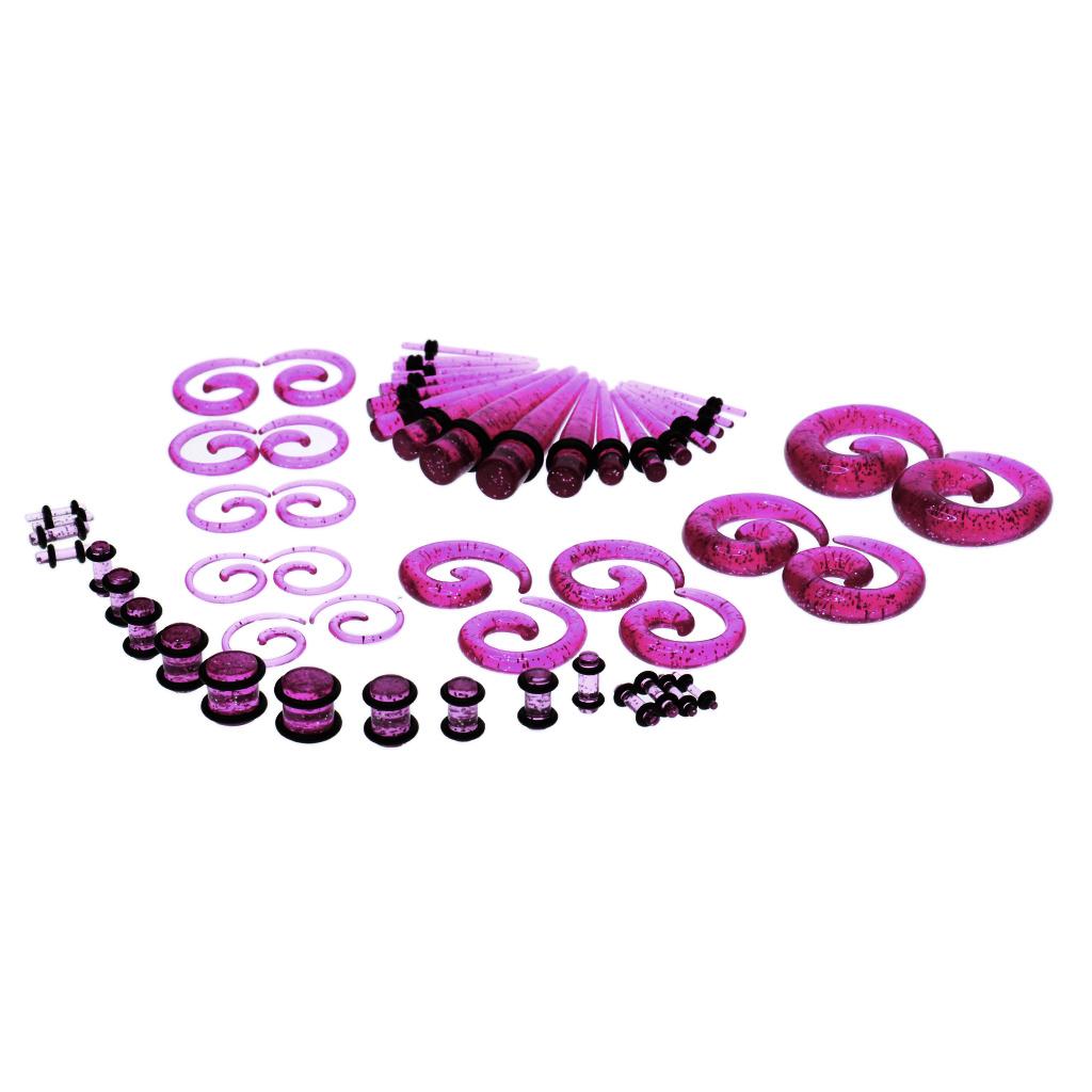54pcs Acrylic Ear Plug Taper K - Seam Gauge Metal ulasan dan harga