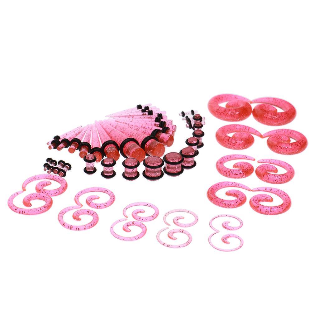 54pcs Acrylic Ear Plug Taper K - Seam Gauge Metal ulasan dan harga