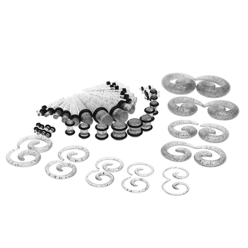 54pcs Acrylic Ear Plug Taper K - Seam Gauge Metal ulasan dan harga