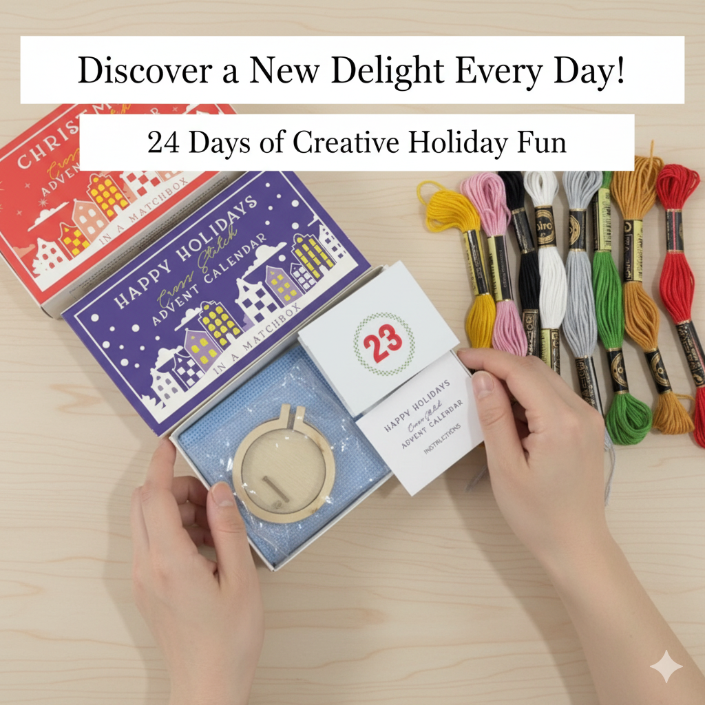 24 Days Countdown Cross Stitch - Embroidery Floss Thread ulasan dan harga