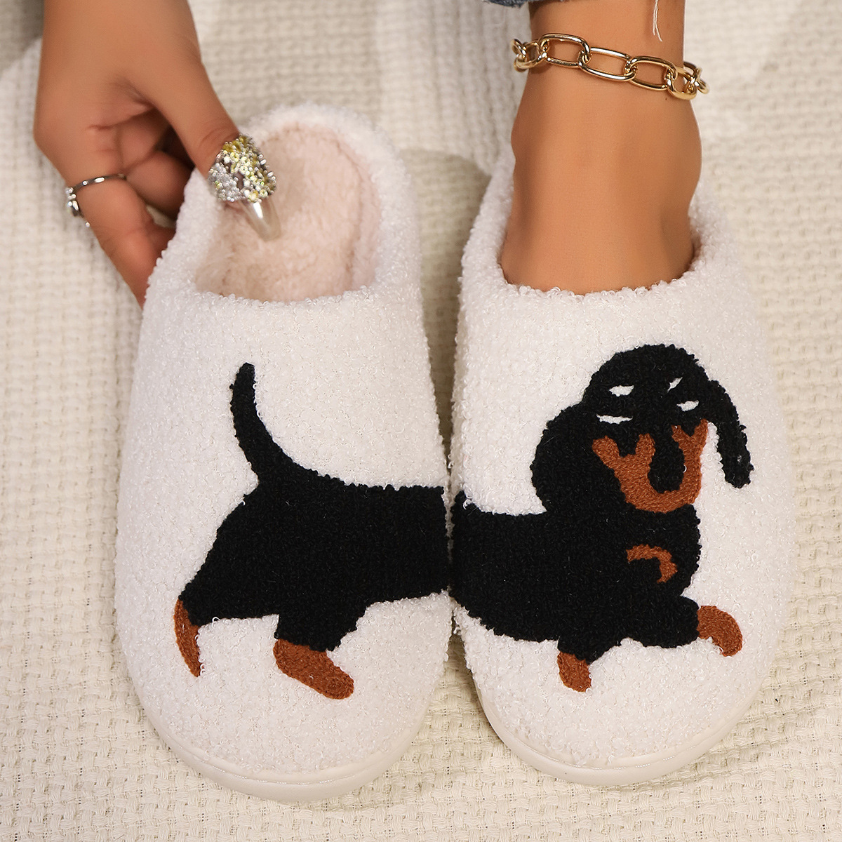 Winter Plush Cute Dachshund Em - Sewing Cloth ulasan dan harga