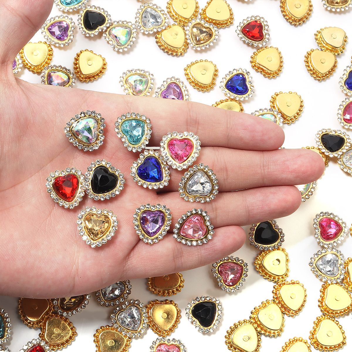 20Pcs Love Heart Acrylic Rhine - Sewing Art ulasan dan harga